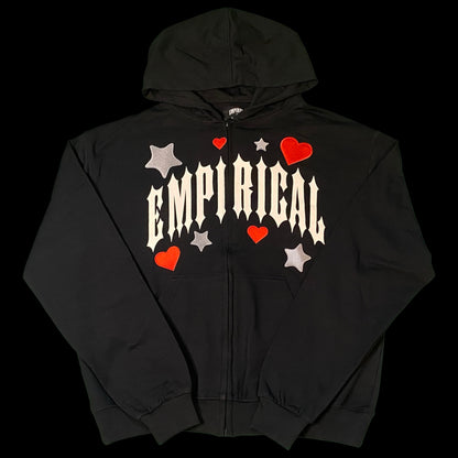 Hearts & Stars Embroidered Patches Zip-Up