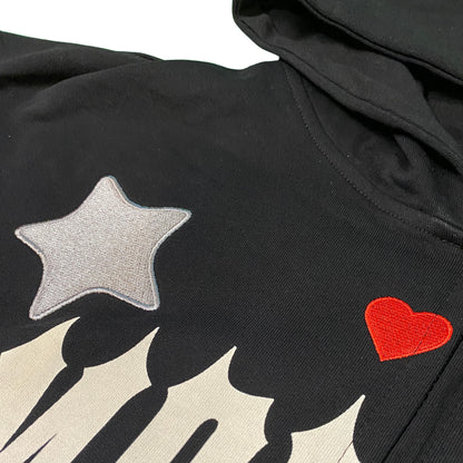Hearts & Stars Embroidered Patches Zip-Up